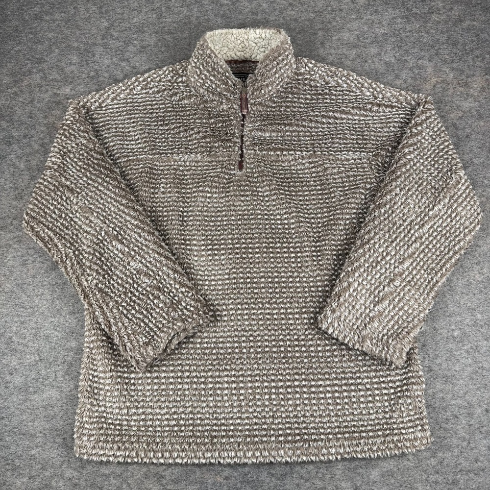 True Grit 1/4 Zip Frosty Tipped Ultra Soft Fleece Jacket Sweater Mens Medium M